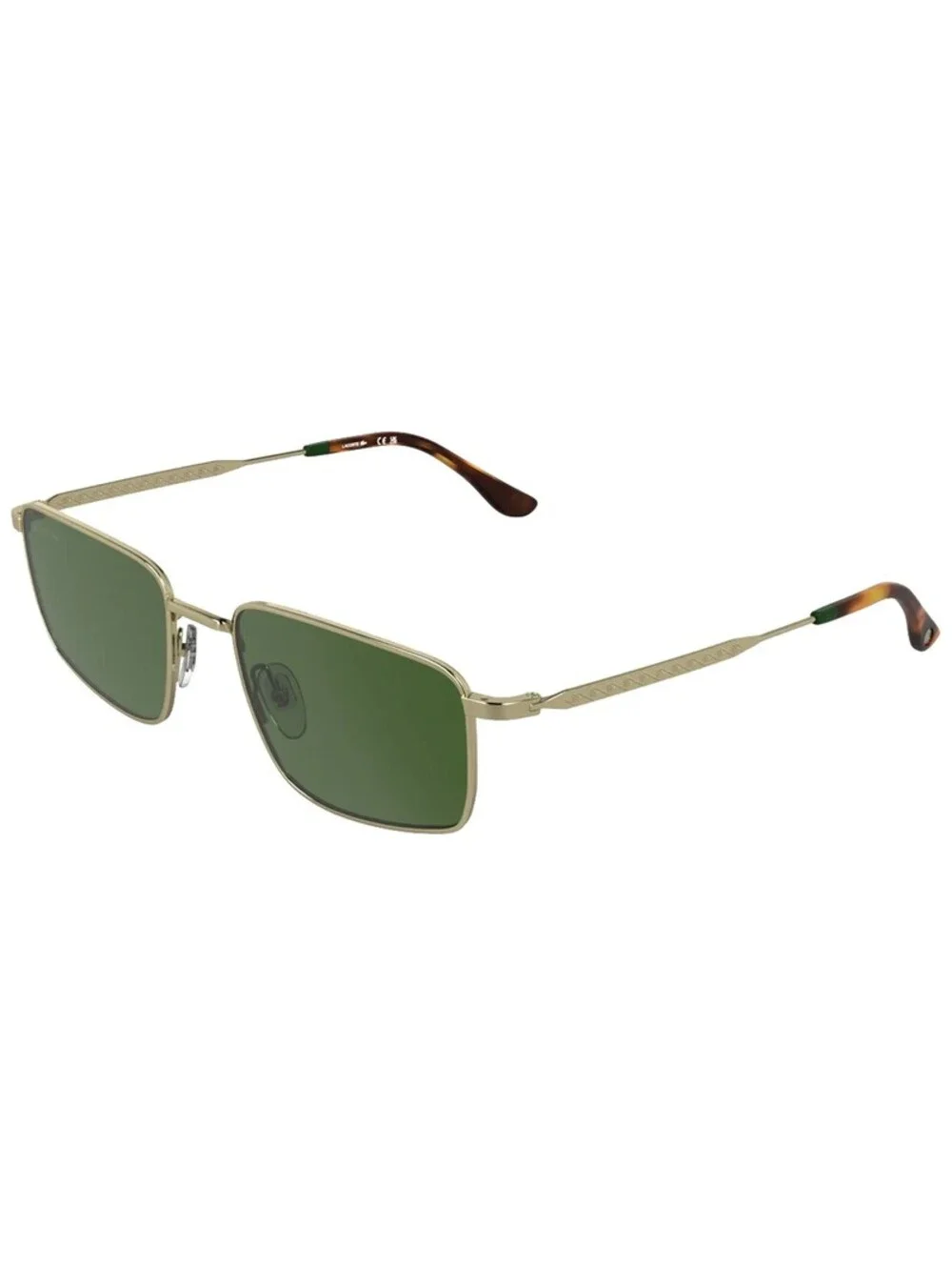 NEW Lacoste L277S Gold Metal Sunglasses Green Lens 55-19-145 100% UV Protection